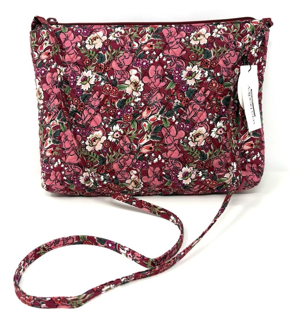 Vera Bradley Disney Minnie Mouse Daisy Duck Hidden Hearts Large Hipster Bag NWT